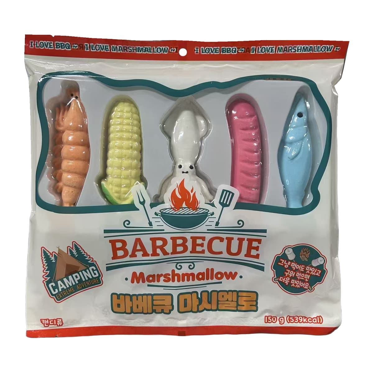 바비큐 모양 마시멜로 제품 구성 · 배경 정리