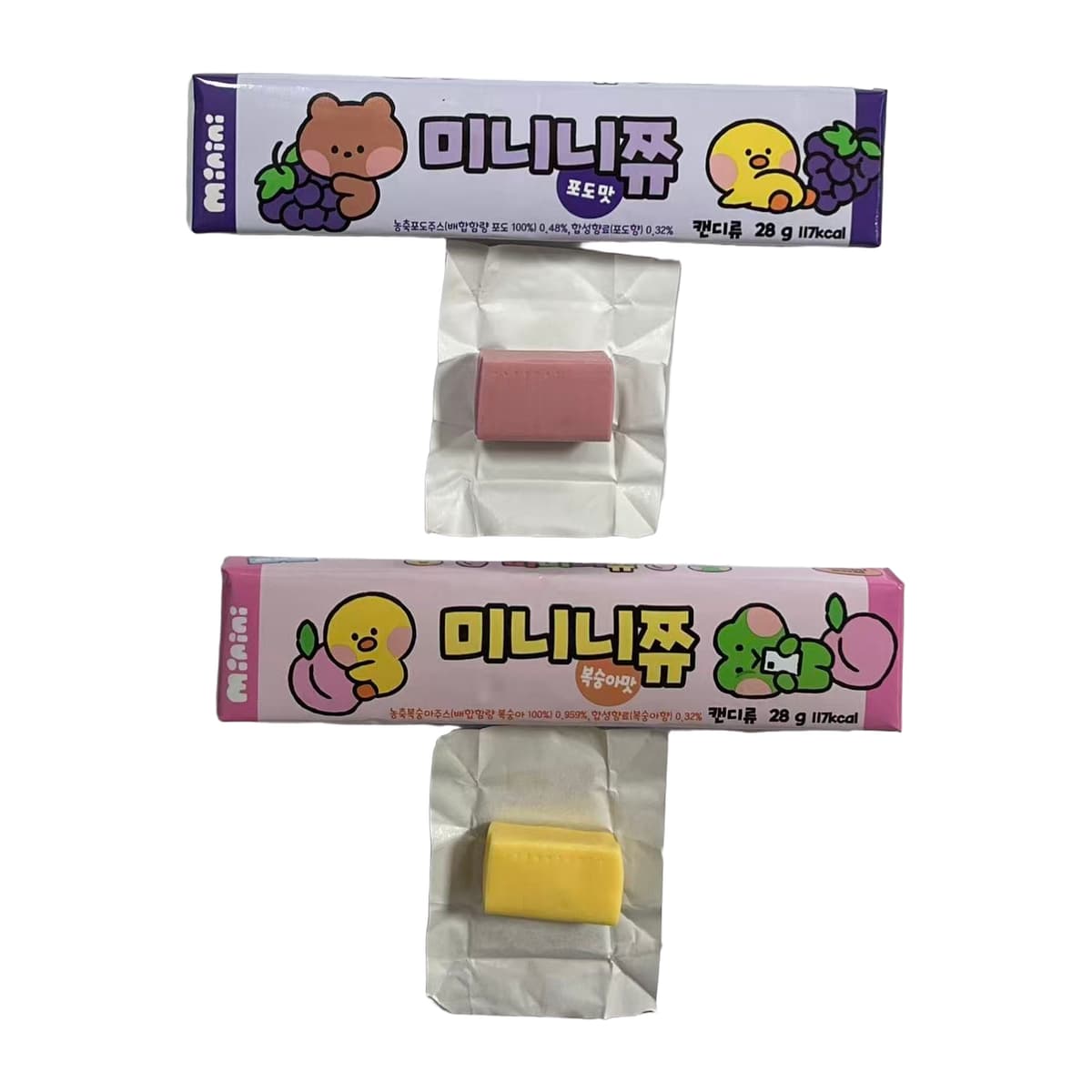 미니 츄잉캔디 제품 구성 · 배경 정리